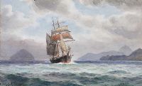 SAILING NEAR THE AILSA CRAIG by Joseph William Carey RUA at Ross's Online Art Auctions