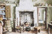IRISH COTTAGE INTERIOR by Gerald Walby at Ross's Online Art Auctions
