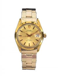 TUDOR 14CT GOLD PLATED STAINLESS STEEL WRIST WATCH at Ross's Online Art Auctions