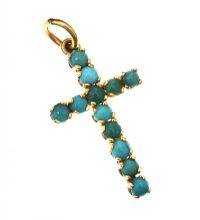 TURQUOISE CROSS PENDANT at Ross's Online Art Auctions