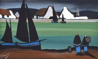 BOATS IN THE BAY by J.P. Rooney at Ross's Online Art Auctions