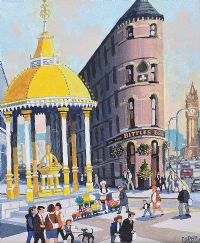 AT THE JAFFA MEMORIAL, VICTORIA SQUARE by Cupar Pilson at Ross's Online Art Auctions