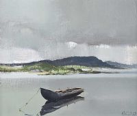 CURRAGH AT BALLYCONNEELEY, CONNEMARA by Cecil Maguire RUA at Ross's Online Art Auctions