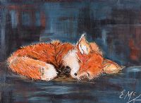 SLEEPING FOX by Eileen McKeown at Ross's Online Art Auctions