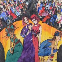 THE FASHION SHOW by Sharon Rose at Ross's Online Art Auctions