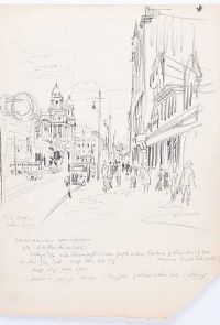 COLLEGE SQUARE, BELFAST by Raymond Piper RUA at Ross's Online Art Auctions