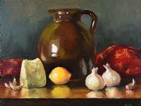 STILL LIFE, BROWN JUG by Lorraine Christie at Ross's Online Art Auctions