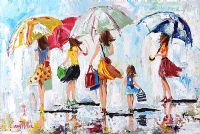 GIRLS ABOUT TOWN by Lorna Millar at Ross's Online Art Auctions