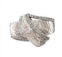 STERLING SILVER RHODIUM PLATED CUBIC ZURCONIA RING at Ross's Online Art Auctions