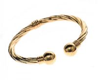 9CT GOLD TORQUE BANGLE at Ross's Online Art Auctions