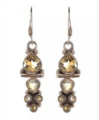 STERLING SILVER COLOURED STONE EARRINGS at Ross's Online Art Auctions