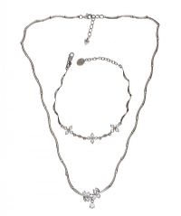 STERLING SILVER CUBIC ZIRCONIA NECKLACE AND BRACELET at Ross's Online Art Auctions
