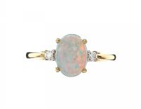 9CT GOLD OPAL AND DIAMOND RING at Ross's Online Art Auctions