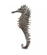 SILVER MARCASITE SEAHORSE BROOCH at Ross's Online Art Auctions