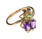 9CT GOLD AMETHYST AND PERIDOT RING at Ross's Online Art Auctions