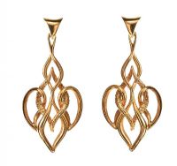 9CT GOLD WOVEN EARRINGS at Ross's Online Art Auctions