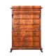 FEATHERED MAHOGANY BIEDERMEIER SECRETAIRE CHEST OF DRAWERS at Ross's Online Art Auctions