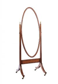 ANTIQUE MAHOGANY CHEVAL MIRROR at Ross's Online Art Auctions