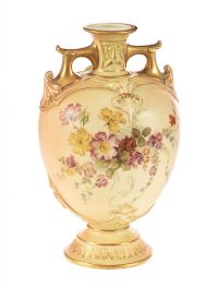 ROYAL WORCESTER TWO HANDLED VASE at Ross's Online Art Auctions