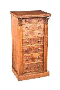 VICTORIAN WALNUT WELLINGTON CHEST OF DRAWERS at Ross's Online Art Auctions
