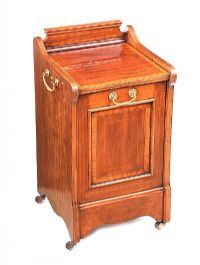 EDWARDIAN INLAID MAHOGANY COAL CABINET at Ross's Online Art Auctions