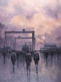 YARDMEN HEADING TO WORK by Colin H. Davidson at Ross's Online Art Auctions