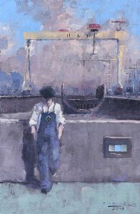 YARDMAN & DRY DOCK by Colin H. Davidson at Ross's Online Art Auctions