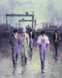 FOREMAN & YARDMEN by Colin H. Davidson at Ross's Online Art Auctions