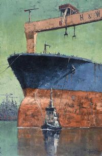 SAMSON, SHIP NUMBER 1733 TUG BOAT by Colin H. Davidson at Ross's Online Art Auctions