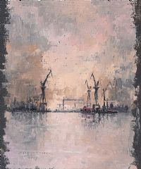 BELFAST CRANES by Colin H. Davidson at Ross's Online Art Auctions