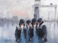 FOUR YARDMEN by Colin H. Davidson at Ross's Online Art Auctions