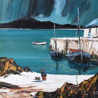 A WEST OF IRELAND PIER by J.P. Rooney at Ross's Online Art Auctions