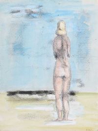 STANDING NUDE IN A LANDSCAPE by Daniel O'Neill at Ross's Online Art Auctions