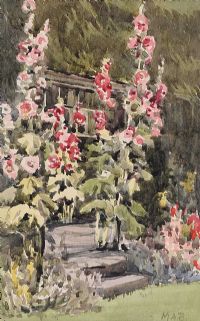 HOLLYHOCKS, KILMURRY by Mildred Anne Butler RWS at Ross's Online Art Auctions