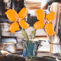 YELLOW FLOWERS IN A VASE by Colin Flack at Ross's Online Art Auctions