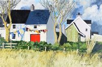 MCCREA'S BRAE, WASHDAY by Bob Paisley at Ross's Online Art Auctions