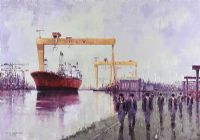 YARDMEN & SHIP NUMBER 1726 by Colin H. Davidson at Ross's Online Art Auctions