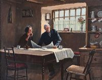 THE EVENING NEWS by William Henry Burns at Ross's Online Art Auctions