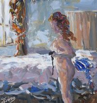 STANDING NUDE STUDY by F. Crosby at Ross's Online Art Auctions
