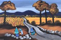 ON THE PATH BY THE FIELDS by J.P. Rooney at Ross's Online Art Auctions