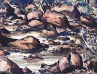 ROCK POOL IN THE MOURNES by Gladys Maccabe HRUA at Ross's Online Art Auctions