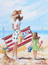 A DAY AT THE BEACH by Lorna Millar at Ross's Online Art Auctions