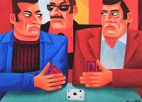 THE CARD PLAYERS by Graham Knuttel at Ross's Online Art Auctions
