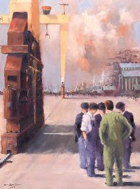 FOREMAN, FOUR MEN by Colin H. Davidson at Ross's Online Art Auctions