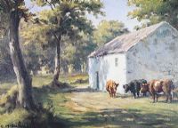 THE OLD BARN by Charles McAuley at Ross's Online Art Auctions