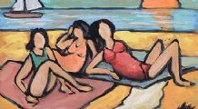 ON THE BEACH by Markey Robinson at Ross's Online Art Auctions