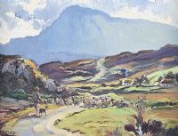 DRIVING SHEEP, MUCKISH by Anne Primrose Jury HRUA at Ross's Online Art Auctions
