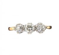 18CT GOLD AND PLATINUM THREE STONE DIAMOND RING at Ross's Online Art Auctions