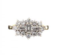 18CT GOLD DIAMOND BOAT RING at Ross's Online Art Auctions