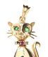9CT GOLD GEM-SET CAT PENDANT at Ross's Online Art Auctions
